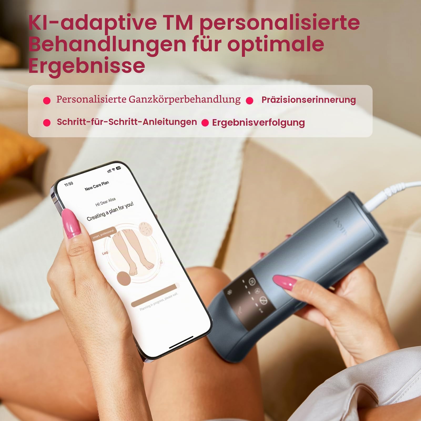 TRIPLE-Pulse IPL Laser Haarentfernung, Komfort 2.8 °C Saphir Eiskühlung Haarentfernungsgerät für Frauen und Männer, Effektive, Permanente, Alternative zur Salon-Haarentfernung zu Hause (Marineblau)