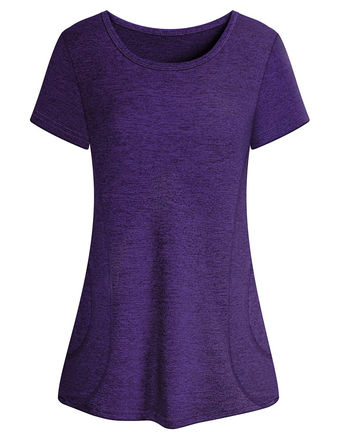 Cucuchy Womens Yoga Tops Flowy Fitness Workout Shirts Short Sleeve Activewear