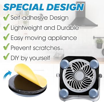 24Pcs Appliance Sliders for Kitchen Appliances Self-Adhesive Small Kitchen Appliance Slider, Easy to Move Kitchen Appliance Sliders for Blender, Coffee Maker, Air Fryer, Chair, Carpet, Tray