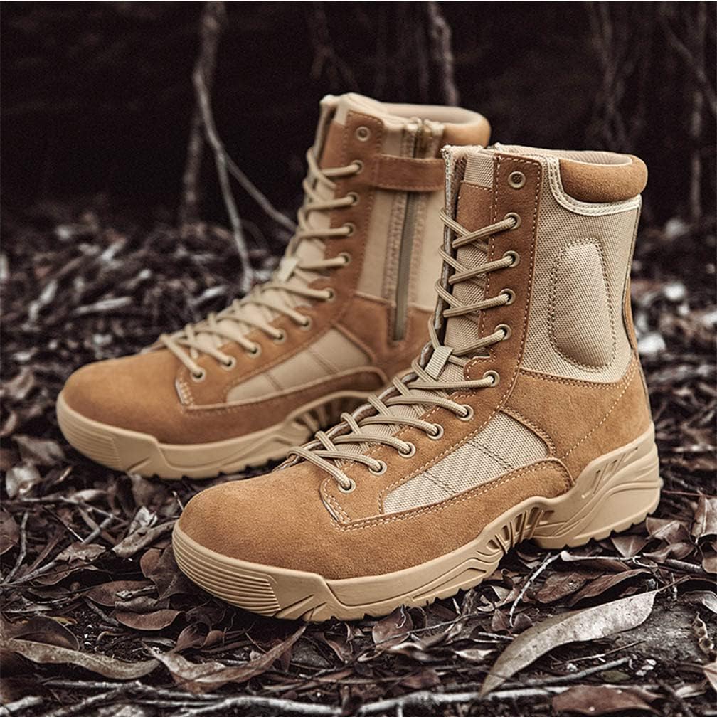 Miniatura 6 de Zivopah Botas tácticas militares para hombre, botas de trabajo con cremallera lateral, botas de combate duraderas