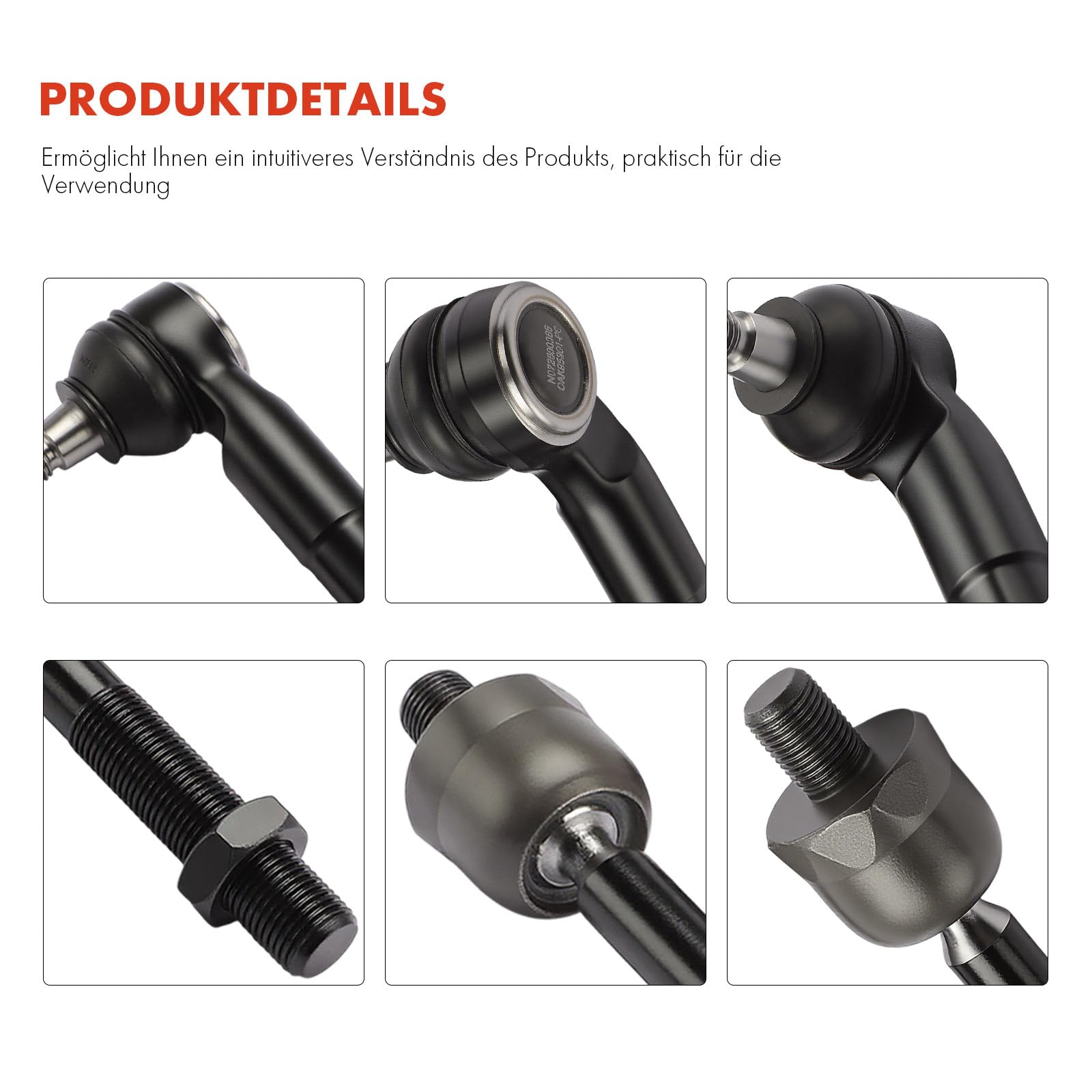 Frankberg 2x Embouts de biellette de direction + 2x Biellette de direction | MS10624; Compatible avec: Altea XL 5P5 5P8, O.c.t.a.v.i.a III 5E3 NL3 NR3, CC 358, Golf Plus 521 5M1