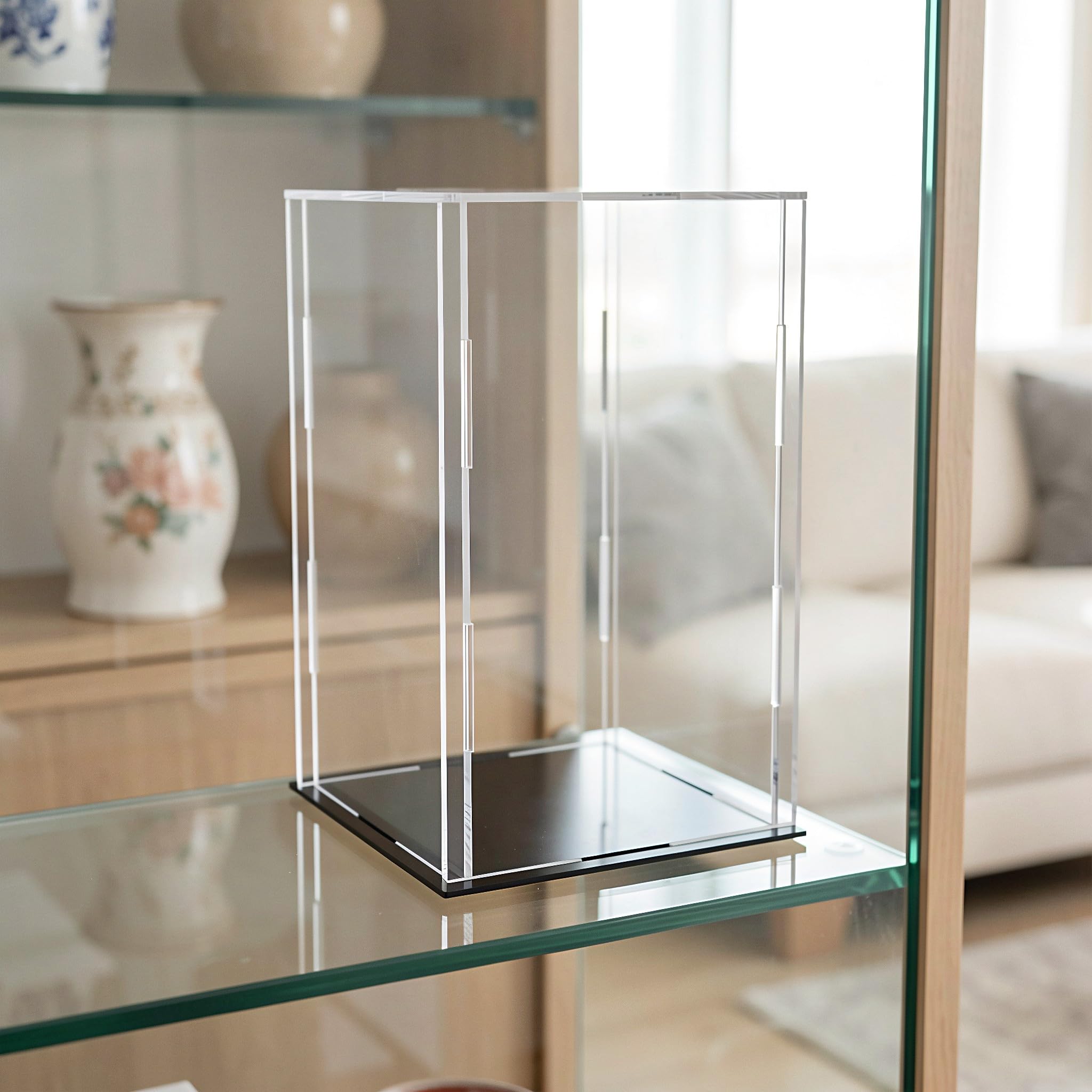 Uonlytech Caja expositora de acrílico Transparente para Figuras, Estuche
