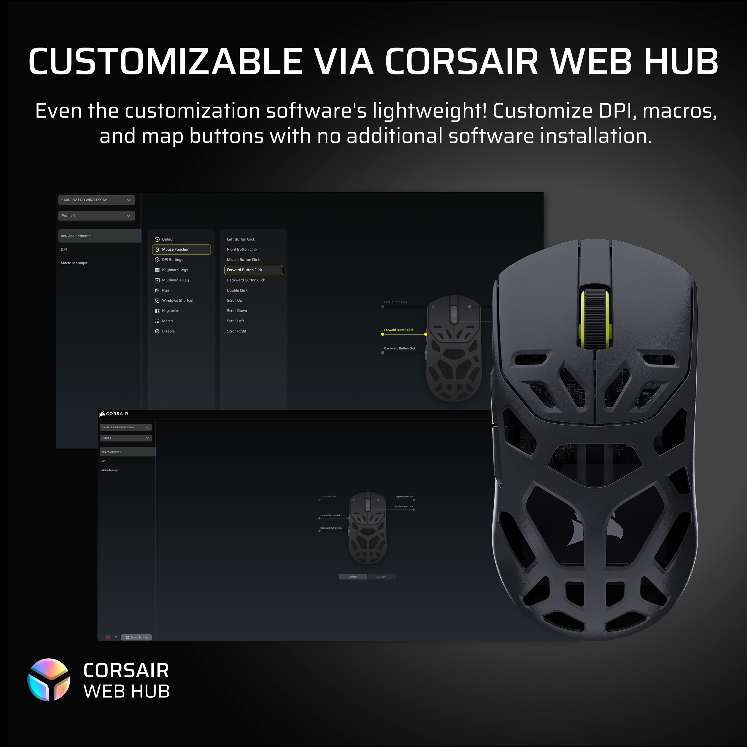Corsair Bezprzewodowa mysz do gier SABRE v2 PRO MG FPS – czarna