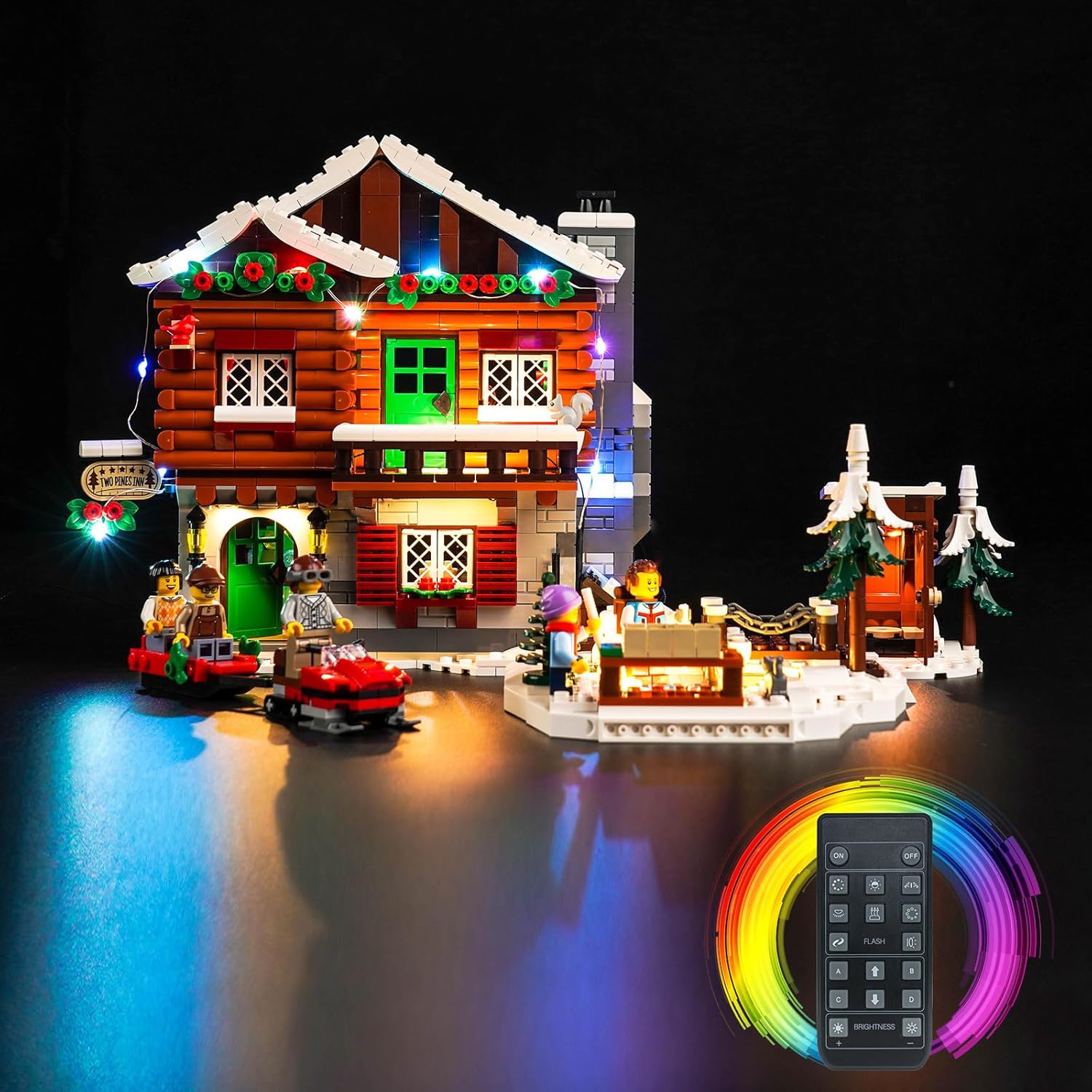 Upgraded Led Light Kit for Lego Icons Alpine Lodge Building Set, Remote Version Compatible with Lego 10325 (Model Not Included)