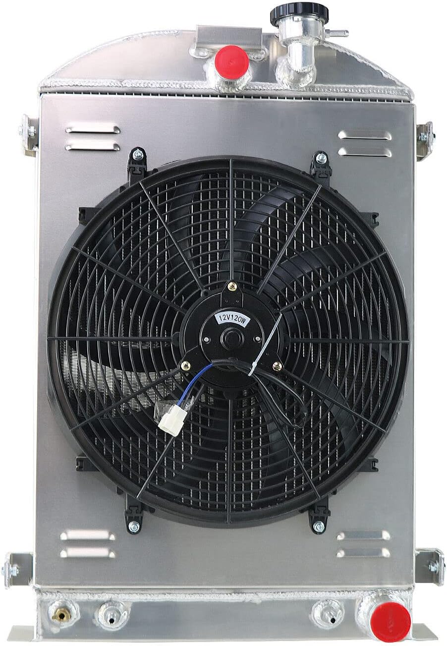 4 Row Radiator Shroud Fan Relay for 1935-1936 Ford Model A GM Chevy V8 Engine 28" H