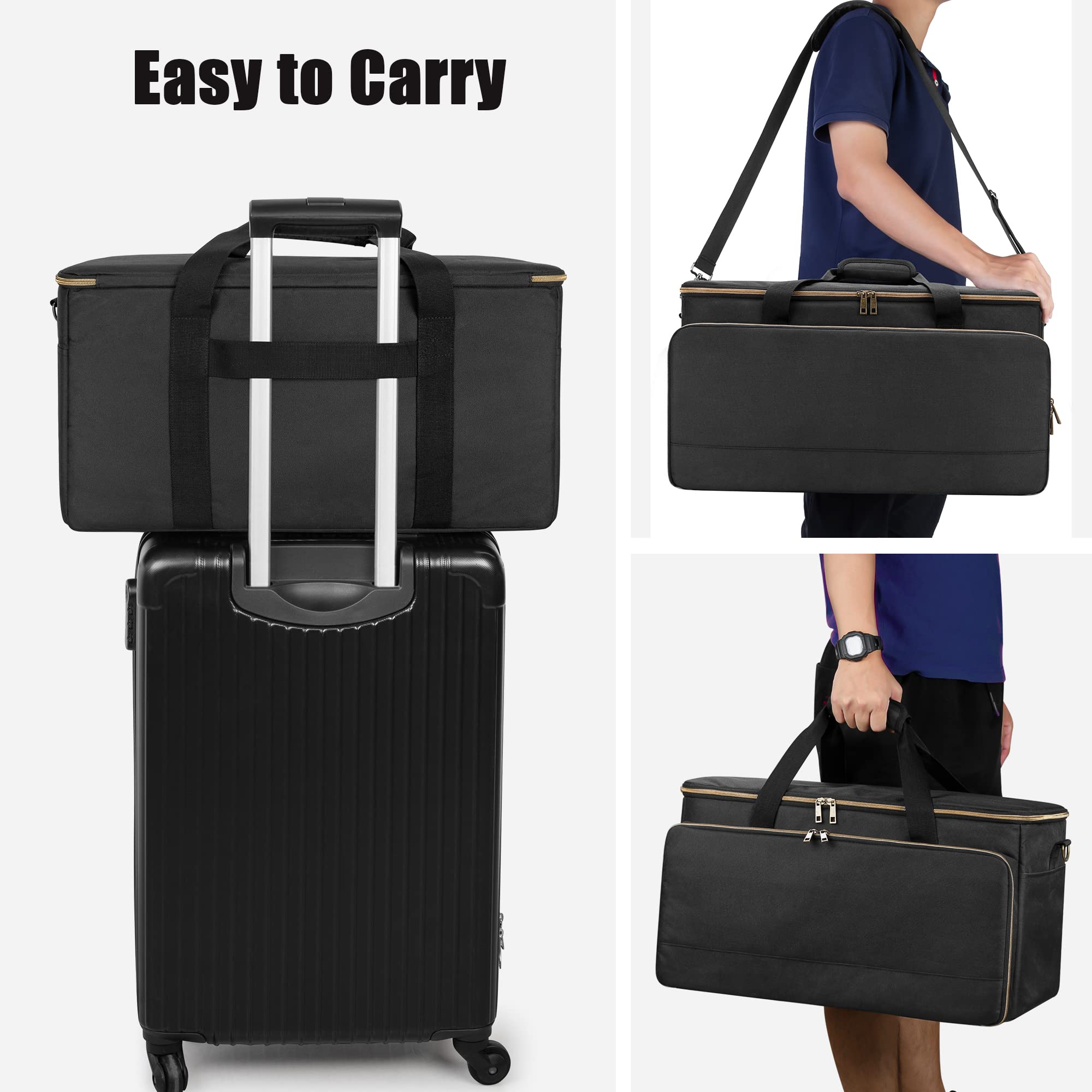 Trunab DJ Sac, Sac Organisateur Cable Grand Capacité, Sac de DJ Équipement avec Separateurs Détachable et Compartiment pour Laptop 15,6'', Sac de Transport DJ Accessoire, Instrument Musical