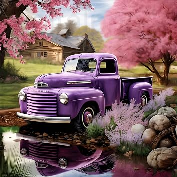 Stalente Diamond Painting Kits for Adults, 5D DIY Diamond Art Kits for Beginners Round Full Drill Diamond Painting for Home Wall Decoration Gift 1212inch, Truck