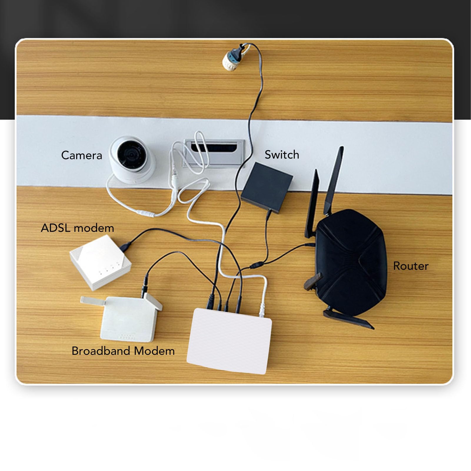 ViaGasaFamido Mini UPS Batería de Respaldo 8000mAh 18W Fuente de Alimentación Ininterrumpida para Enrutador Módem Cámara de Seguridad Teléfono Inteligente DSL (normativa Europea)