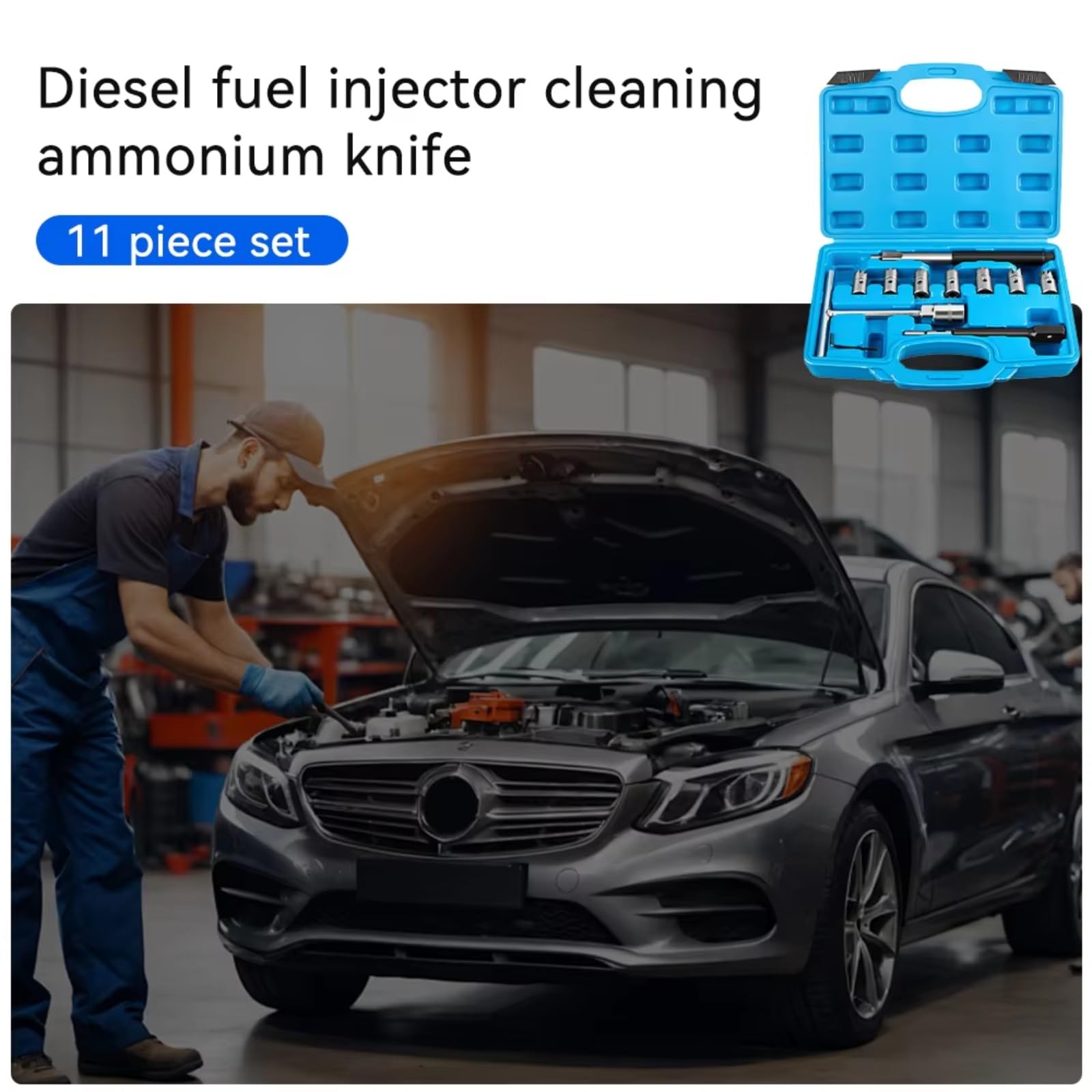 Set utensili professionali 11 Pezzi Set Utensili Taglierina Sedile Iniettore Diesel Auto Alesatore Rimozione Carbonio Strumenti Riparazione Puliti Kit Attrezzi La Casa Con Utensili Manuali