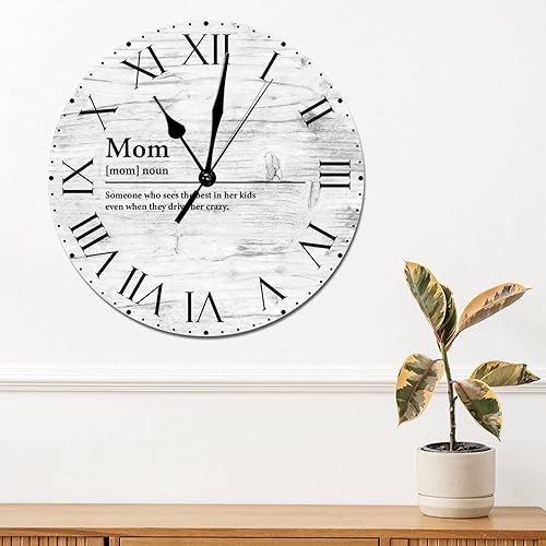 Miniatura 28 de Reloj de pared de PVC con definición de cuñado, reloj de pared redondo con citas espirituales, números romanos, tipografía, arte de pared, 8.8