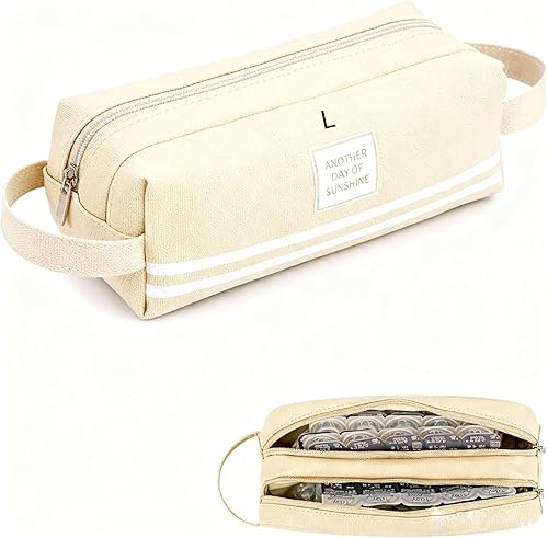 Organizador para contactos diarios funda para lentes de contacto, funda de viaje portátil todo en uno con etiquetas LR, capacidad para hasta 60