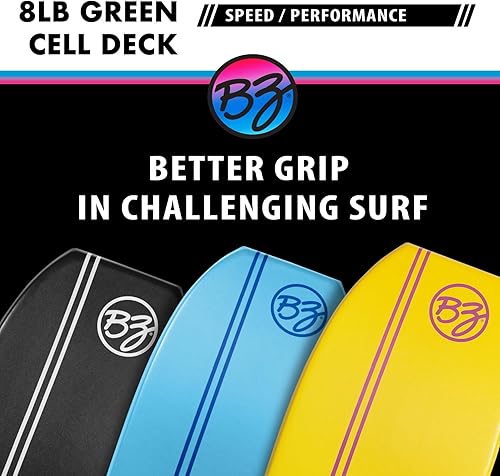 Miniatura 6 de BZ BodyBoards - T-10 Progressive Series Bodyboard - HDPE Slick - Crescent Tail - Núcleo PHUZION - Cubierta de 8 libras
