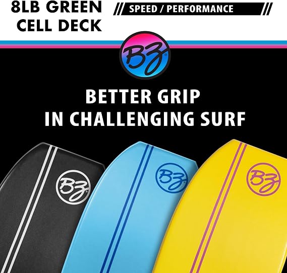 T-10 Progressive Series Bodyboard 40 Black Crescent Tail PE Core HDPE Slick 8lb Green Cell Deck Crescent Tail Men Women Bodyboard Surf Wave Ocean Summer Fun Beach Water