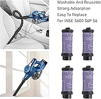 Vista 5 de TOPINCN 4 piezas de repuesto de filtro de vacío, accesorios de filtro de aspiradora lavable para S600 S6P S6