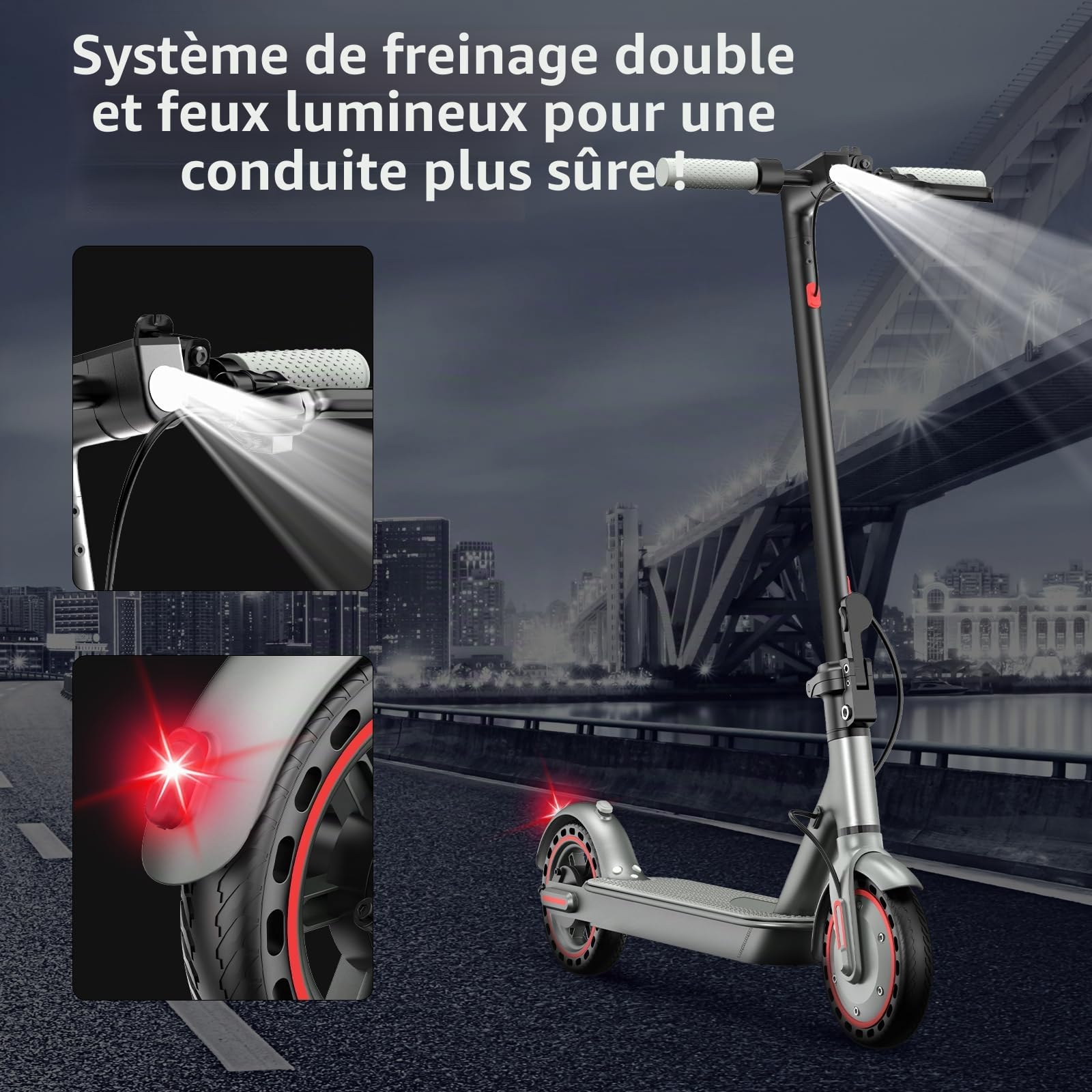 Trotinette Electrique Adulte 350w/500w,Pneumatiques De 8.5/10 inches,Vitesse Max 25 Km/H,Longue PortéE 35/45 Km,SystèMe de Frein à Double Tambour,Scooter Pliant pour Adultes,Charge Max 120KG
