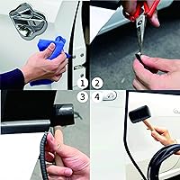 Vista 9 de Shine & Bright Auto Protector de borde de puerta de automóvil blanco de 32 pies con forma de U, tira de ribete con material de PVC y clips de metal