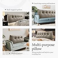 Vista 56 de Triangular Reading Pillow Wedge Headboard Back Support Pillow for Sitting up in Bed Daybed Bolster Backrest Couch Sofa Corner Cushion Medium Velvet