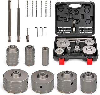 WildBossy 20PCS Concrete Hole Saw Kit - SDS Plus & Max Shank for Cement Brick Stone Walls, Durable Tungsten Carbide Set
