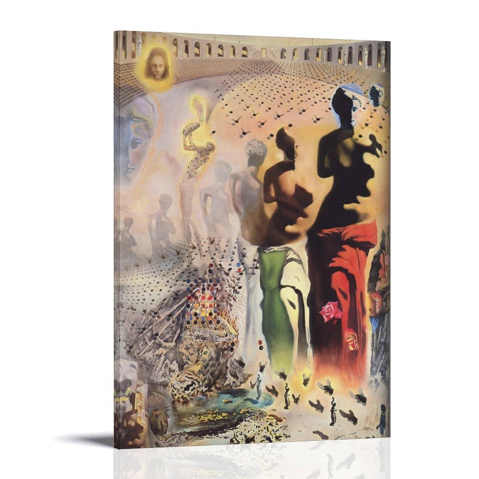 Hbeoop Frame-Style Salvador Dali Famous Paint (The Hallucinogenic Toreador) Print Poster Art Canvas Painting Decor Wall Print Photo Home Modern Decoratives 16X24inch(40X60cm)