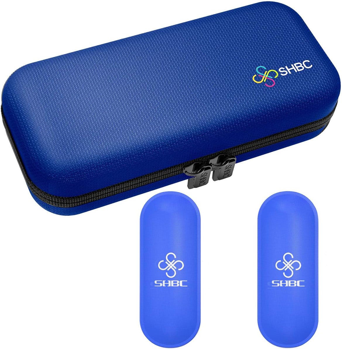 SHBC Insulin Cooler Travel Case for Diabetic Organize Medication Insulated Cooling Bag with 2 Ice Packs Blue