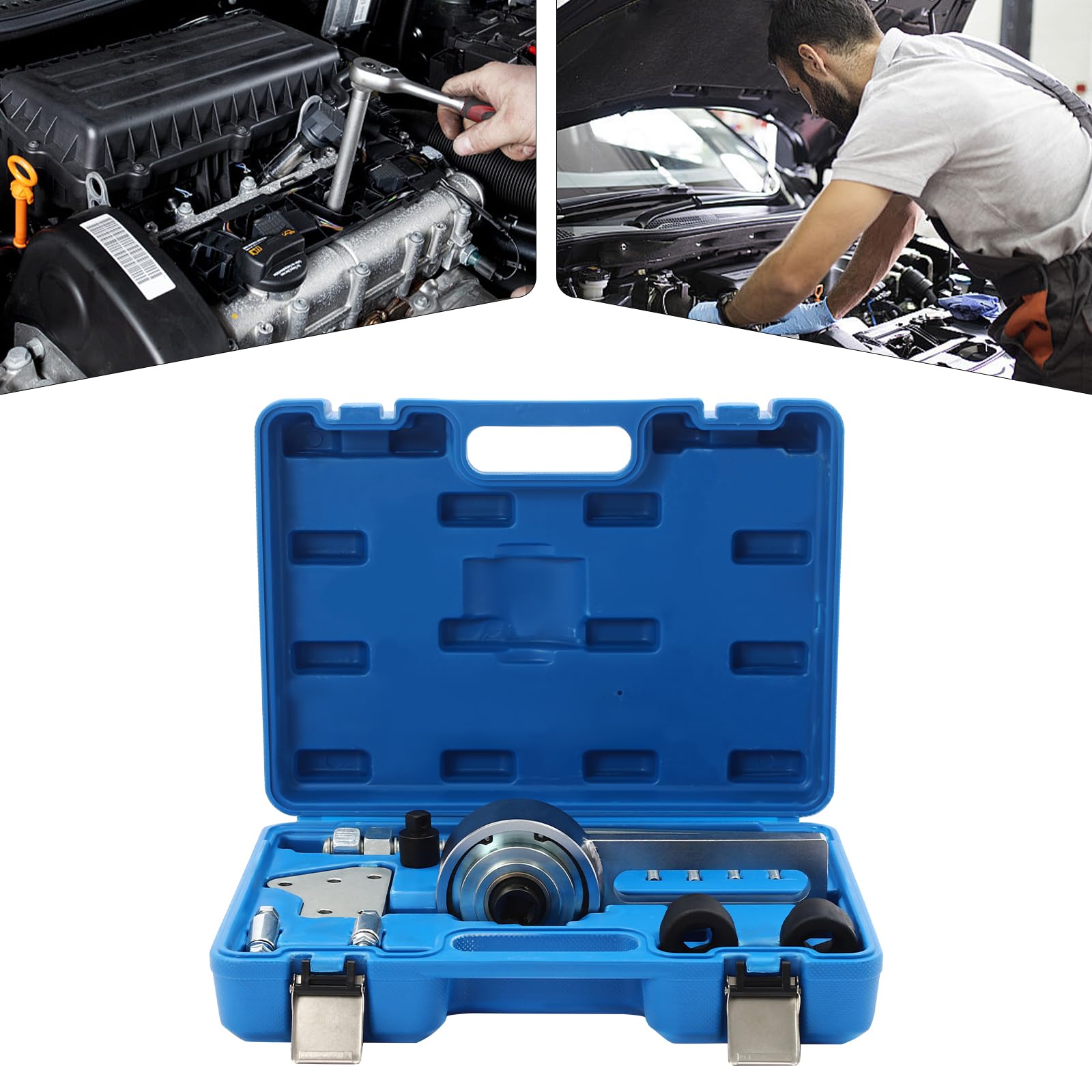 Aupitolt for Ford 1.0L EcoBoost (XC8055) Engine Crankshaft Belt Pulley Removal Tool,1:5 Gear Ratio Portable Torque Multiplier Tool Kit for Timing Belt Replacement, Engine Inspection ? Repair 303-1611