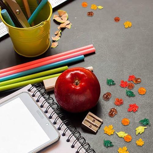 Miniatura 5 de 84 piezas de hojas acrílicas, mini hojas de arce de calabaza acrílicas, bellotas, gemas de cristales para Acción de Gracias, decoración de mesa de