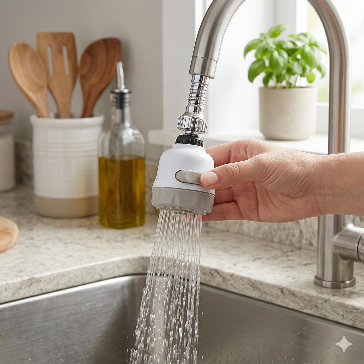 Stainless Steel Pull Down Kitchen Faucet with 3 Water Outlet Modes, Single Handle High Arc Kitchen Sink Faucet with Pull Out Sprayer, Commercial Kitchen Faucet for Laundry, Bar, and Kitchen Sinks