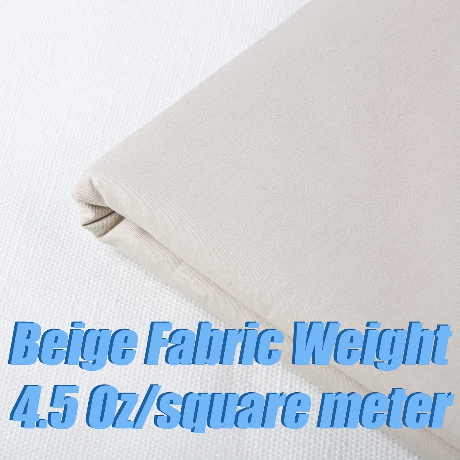 5 Yard Beige Cotton Fabric,Natural Cotton Poplin Fabric by The Yard, 59 Inches Wide 100% Cotton Fabric,Soft Embroidery Muslin Quilting Material for Sewing Material Apparel Cloth