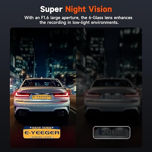 Miniatura 4 de Cámara de tablero frontal y trasera, 4K+1080P cámara de tablero de doble canal para automóviles con visión nocturna, mini cámara para automóvil con