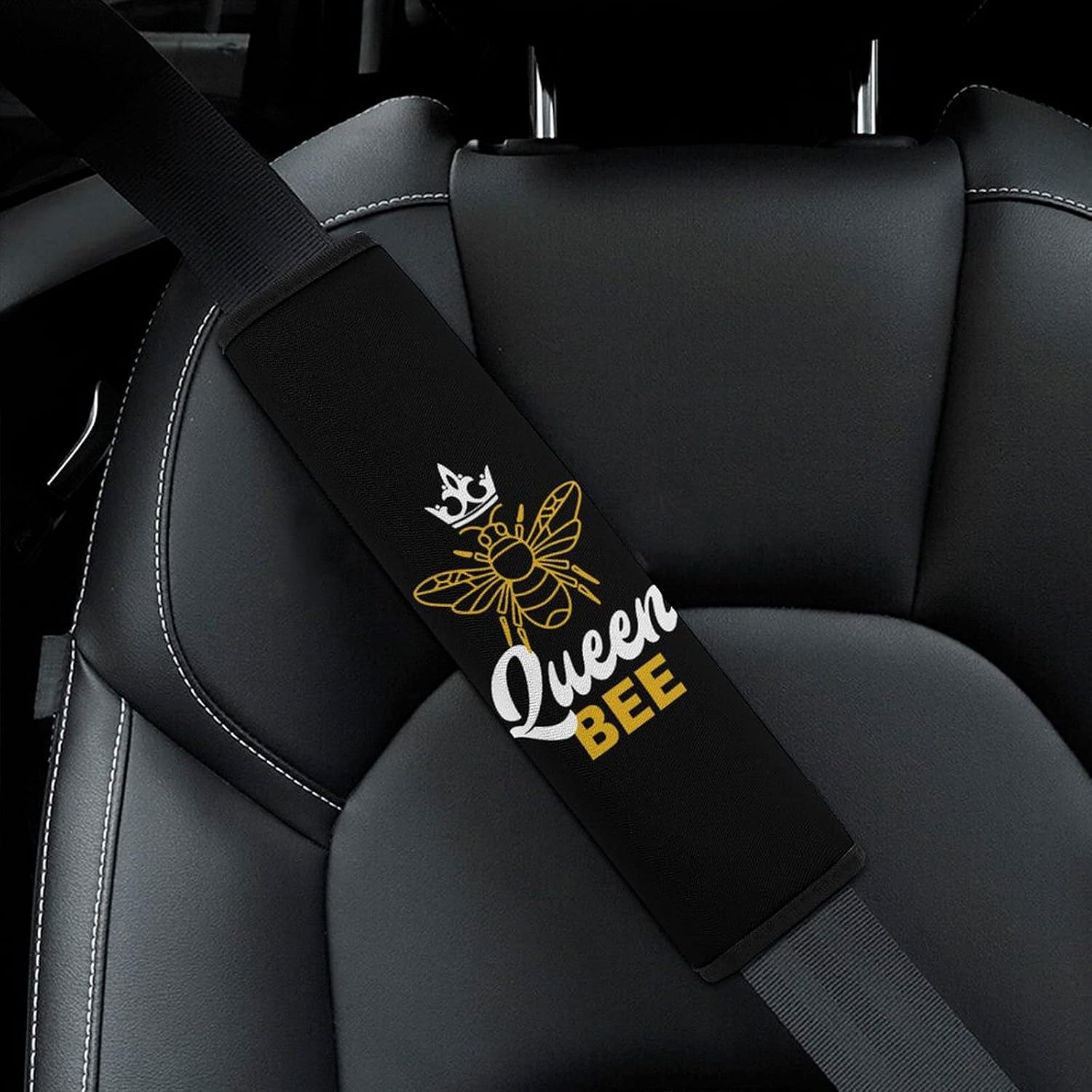 Queen Bee Car Seat Belt Pad Cover Shoulder Protector Suitable for Most Cars