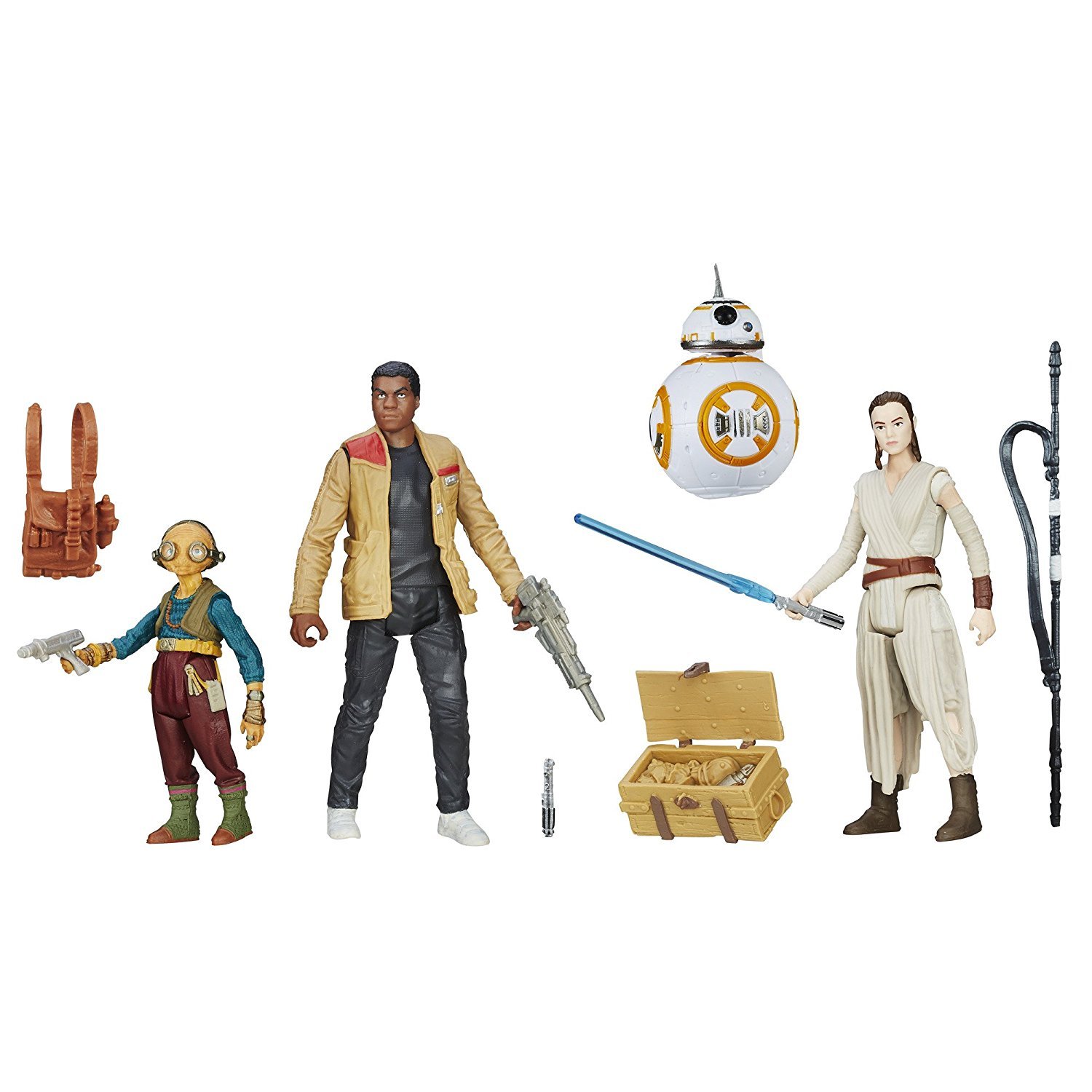 Star Wars Force Awakens Takodana Encounter 4 figurka zestaw zabaw, Rey Finn Maz Kanata BB-8