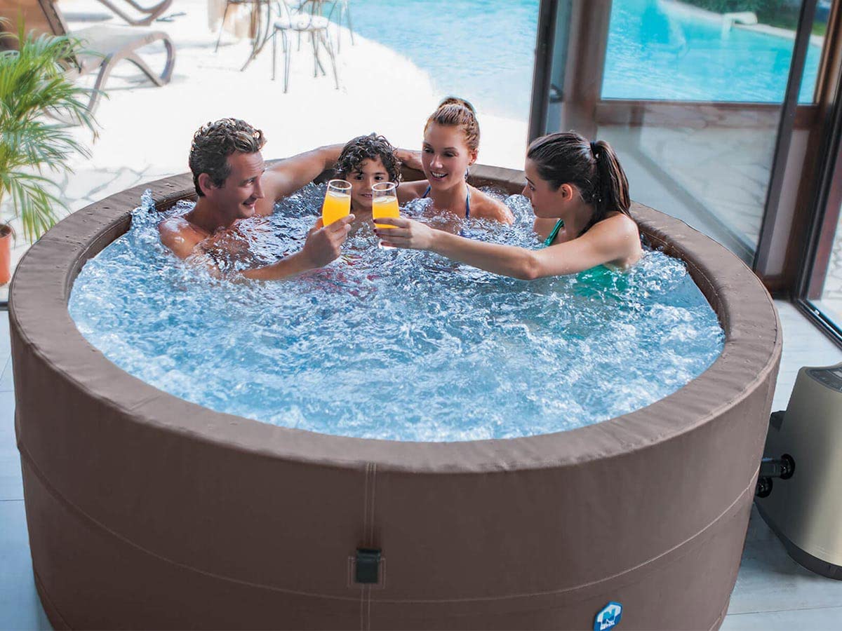 NETSPA - SP-VIP160C - Nadmuchiwana Spa - Vita Premium - 6 miejsc (4 osoby dorosłe + 2 dzieci) - osłona ochronna - podgrzewacz - 1100 L - Premium sztuczna skóra