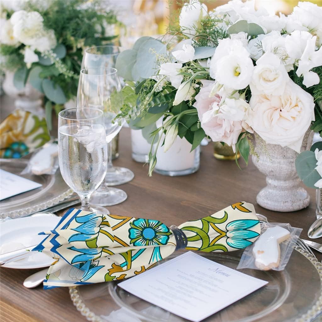 Vintage Farmhouse Flower Table Napkins Cloth Set Soft Handkerchief Wedding Decoration Banquet Dinner(8pcs)