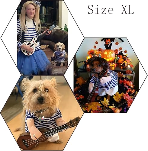 Miniatura 7 de NACOCO - Disfraz de guitarrista para mascotas, para Halloween, Navidad, cosplay, fiesta, ropa divertida para perros y gatos