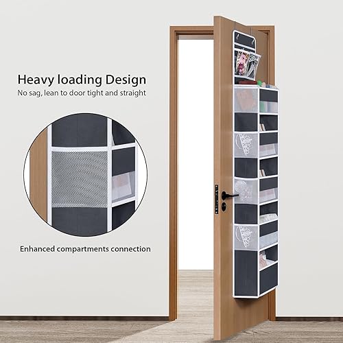 Vista 19 de Univivi Organizadores colgantes para colgar sobre la puerta, armario de guardería, armario de almacenamiento para bebés con 4 compartimentos Beige