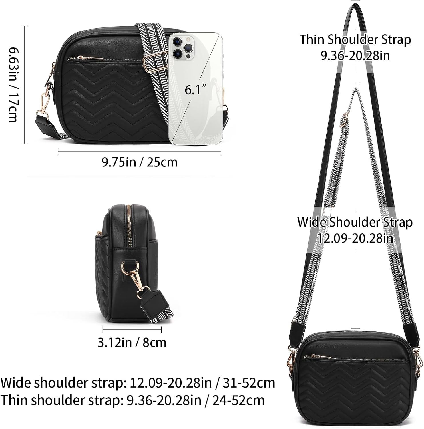 GAEKEAO Small Crossbody Bags for Women Vegan Leather Wide Strap Trendy Design Camera Bag Purse Shoulder Handbag Travel - Image 5