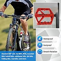 Vista 2 de Pedales de bicicleta de montaña, pedales de bicicleta de fibra de nailon antideslizante MTB, pedales de ciclismo ligeros y anchos de plataforma