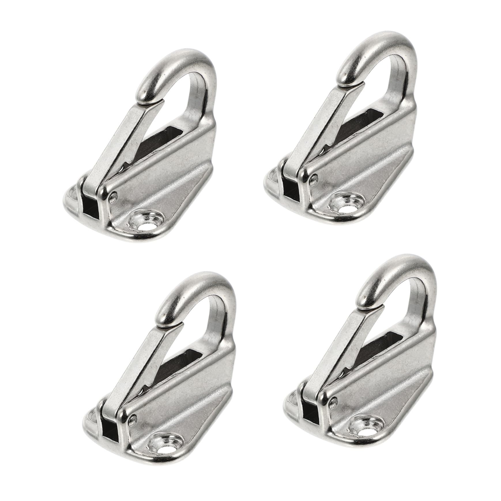 KOMBIUDA Boat Equipment 4 Pack Stainless Steel Yacht Hooks for Top Marine Use Coat Hooks Boat