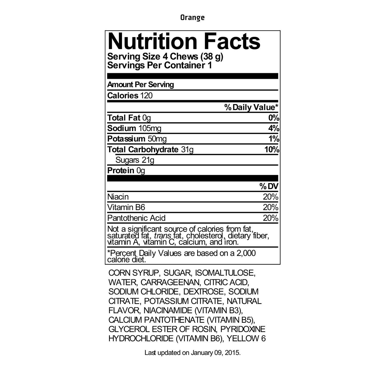 Buy Gatorade Endurance Carb Energy Chews, Orange, 1.3 Ounce (Pack of 21