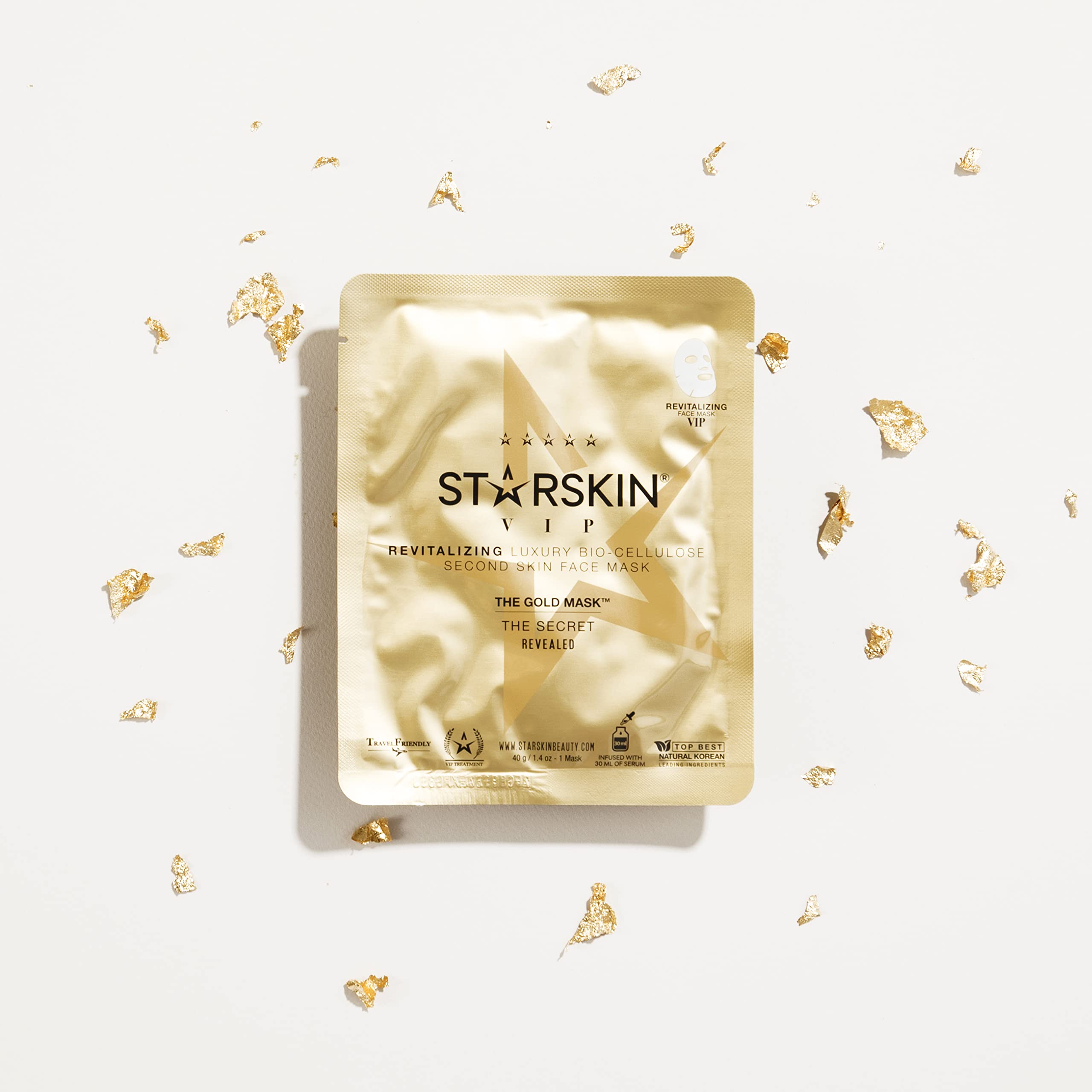 STARSKIN VIP The Gold Mask Giftset - High-end Gift - Complete Collection - Includes Hand, Foot, and Face Masks Headband
