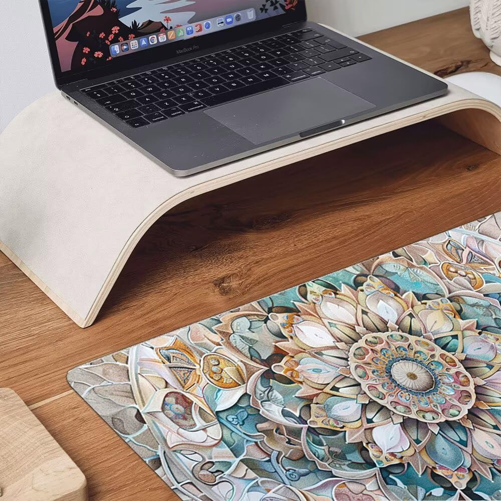 Alfombrilla Ratón XXL Alfombrilla Escritorio 2000x1000mm Mouse Pad Mejora la Precisión y la Velocidad con Base de Goma Antideslizante y Bordes Cosidos Duradera, Juegos (CíRculo ArtíStico) xR8-894