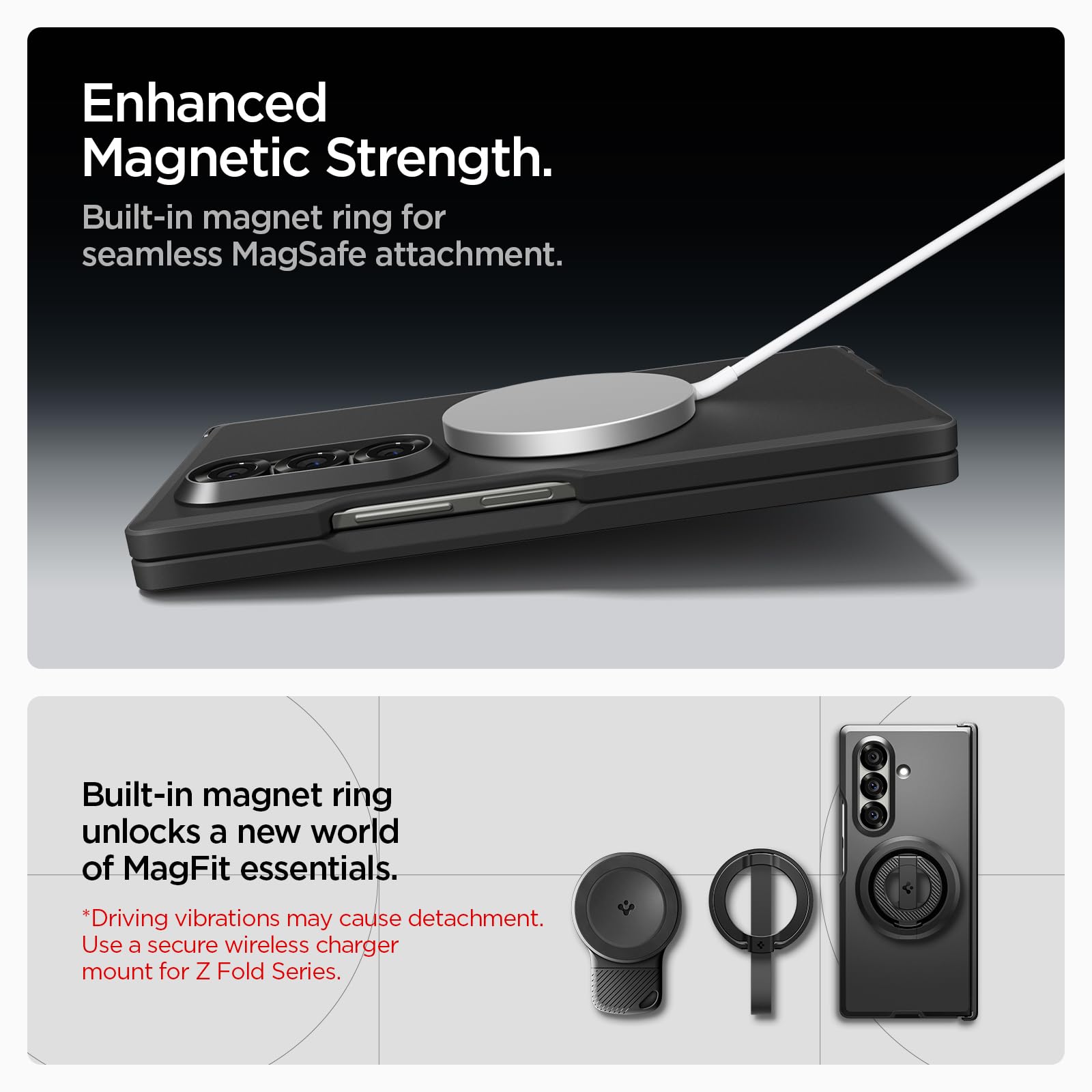 Spigen Funda Tough Armor Pro MagFit para Samsung Samsung Galaxy Z Fold 7 | Compatible con MagSafe, Negro