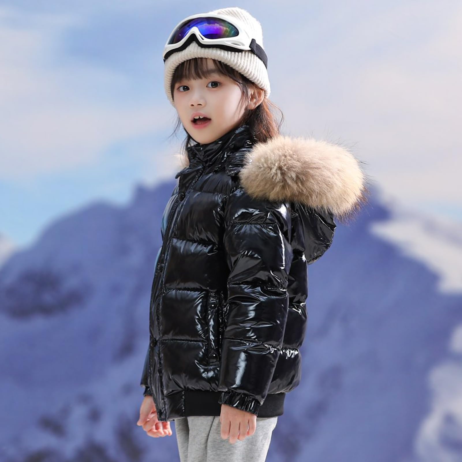 Cappotto Invernale Bambina e Bambino Giacca Imbottita con Cappuccio Giacche Cappotti Raggazzi Antivento