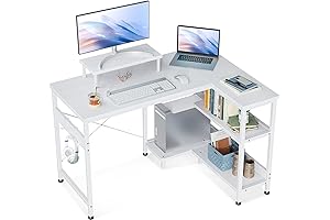 ODK 40 Inch Small L Shaped Computer Desk for Space-Saving Home Office