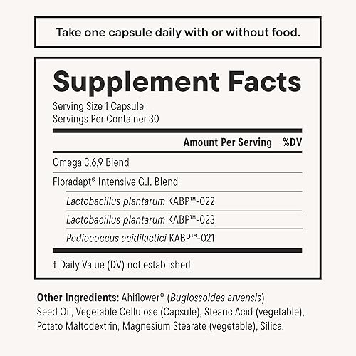 Miniatura 4 de Daily Nouri Probiótico de apoyo digestivo  Alivio de la hinchazón y los gases, comodidad digestiva, salud intestinal  3 cepas probióticas y aceite