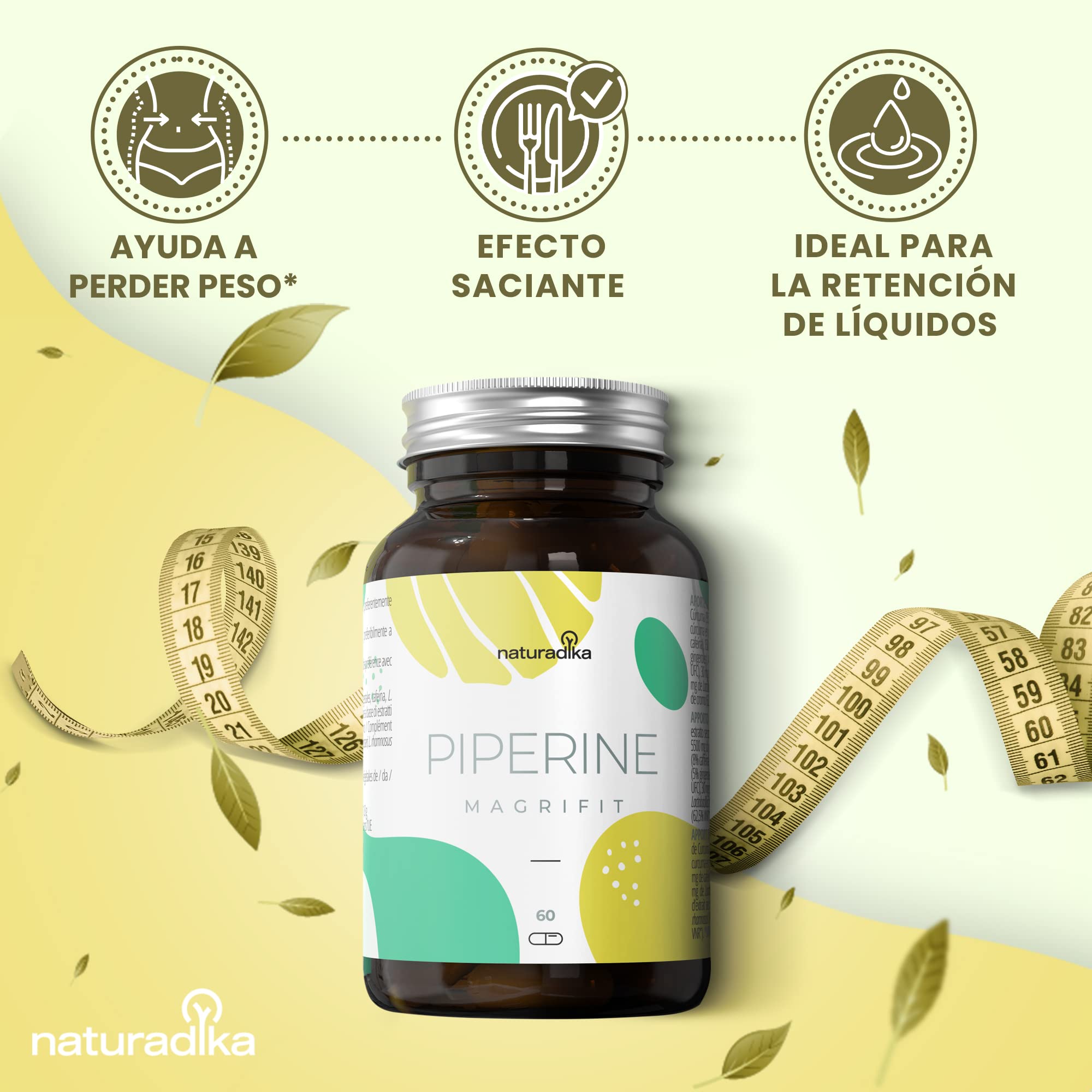 Pastillas para Adelgazar Muy Rapido Magrifit Piperine | Quema Grasas Adelgazante Mujer y Hombre | Inhibidor de Apetito y Ansiedad | Quemagrasas Potente y Efectivo (30 días - Oferta Estándar)
