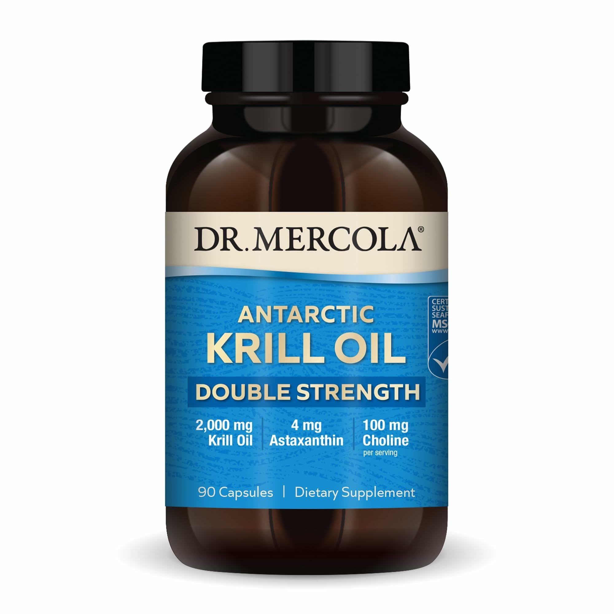 Dr. Mercola Antarctic Krill Oil Double Strength, 2,000 mg, 90 Capsules Antarctic Krill Oil Double Strength 90 Count (Pack of 1)