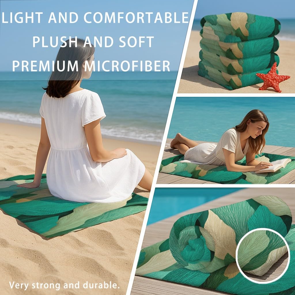 Genérico Dreaming Extra Soft Compact Soft Beach Blanket Gradient Lines, Beach Blanket Suitable for Pool, Camping, Beach Travel Towel 180x90, Colorful