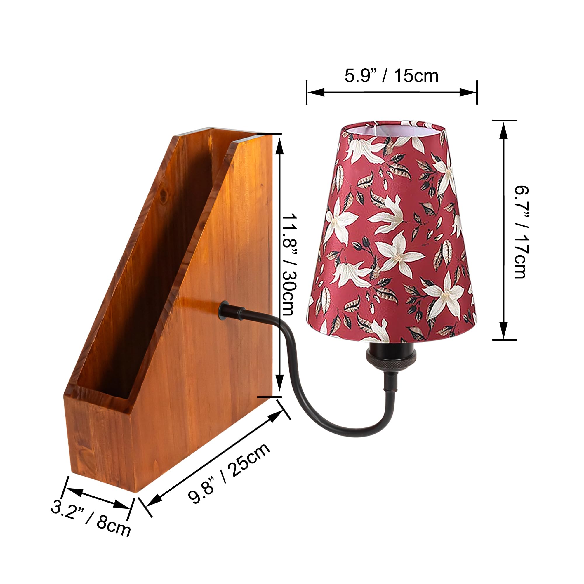 LED Buchlampe mit Fernbedienung, Vintage Dimmbar Nachttischlampe mit Praktischer Organizer 1xE27-Fassung, Wiederaufladbare Tischlampe Zeitschaltuhr für Nachttisch Beistelltisch DZ0375B
