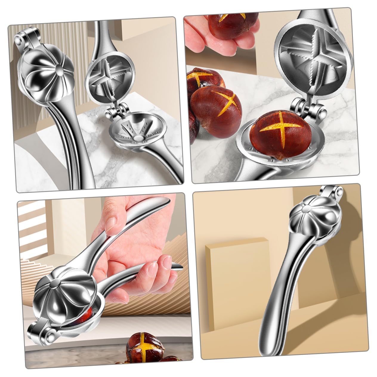 Alipis Manual Nut Opener Chestnut Clip Nut Cracker Sturdy Zinc Alloy Tool for Easy Chestnut Opening